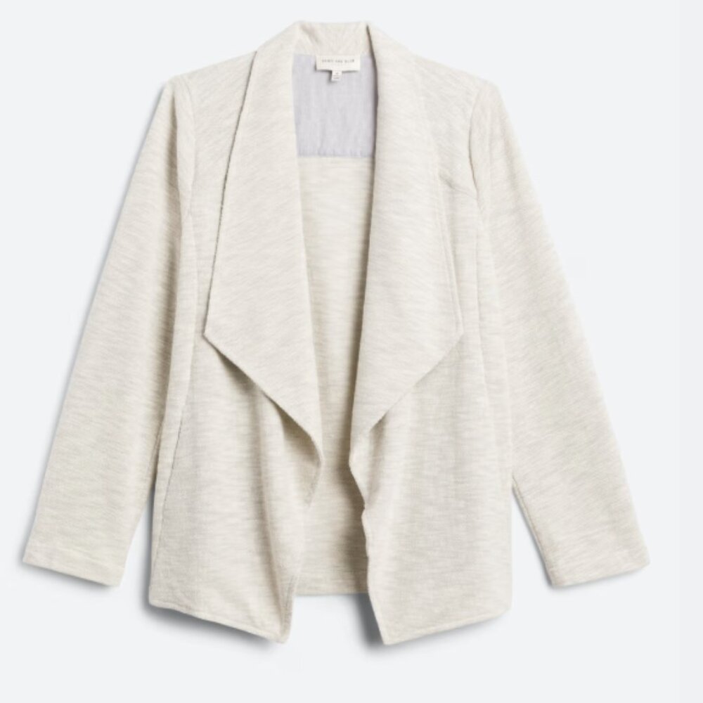 Skies Are Blue Sonja Wide Collar Soft Blazer - Light Grey - 3X
